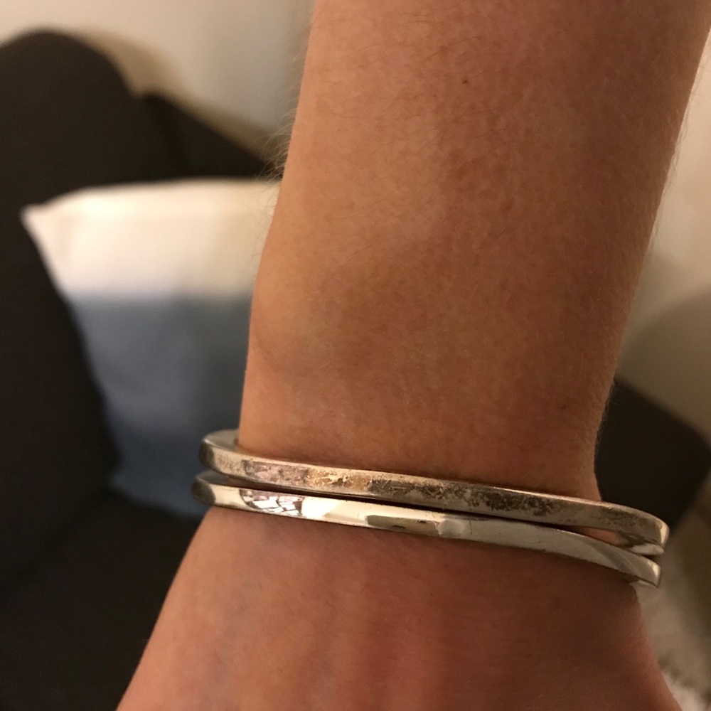 GUESS Silver Tone Bracelet Duo